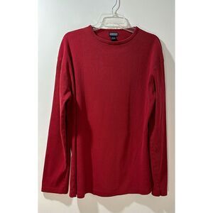 BKE men’s red cotton knit ribbed pullover sweater size XL. #30-0778